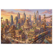 Cat City Life Jigsaw Puzzle in Tin featuring a lively cityscape with playful cats and urban architecture, packaged in a glossy tin box.