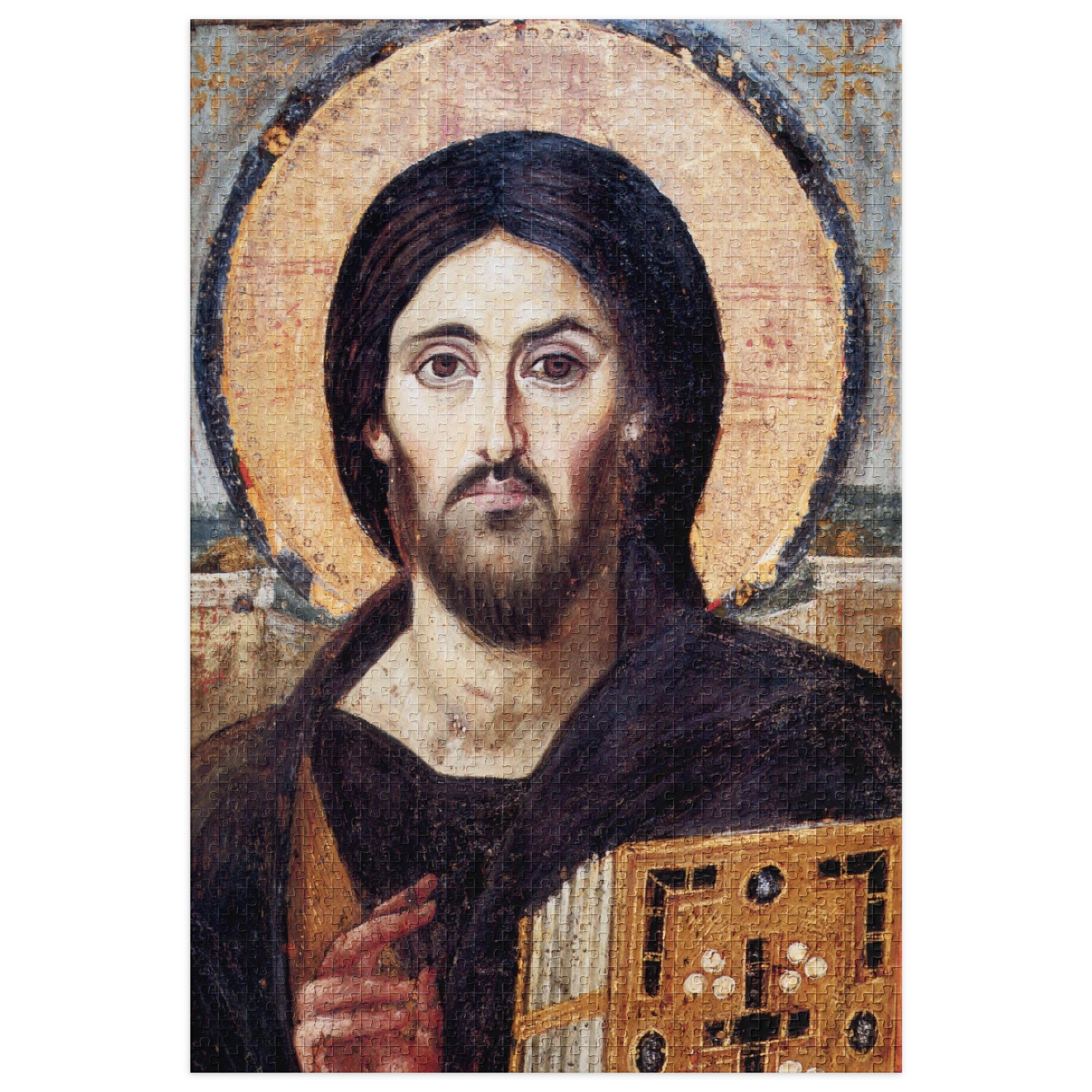Christ Pantocrator from Saint Catherine’s Monastery Puzzle in Tin, Byzantine icon art on jigsaw