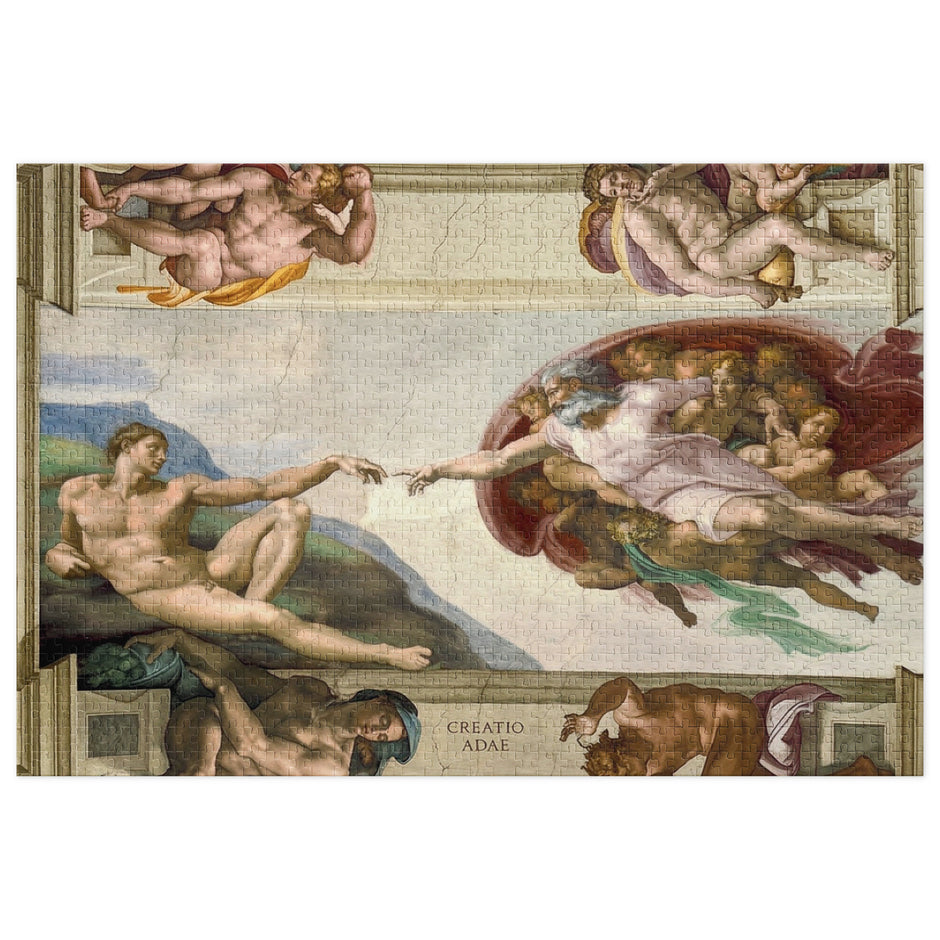 Creatio Adae (The Creation of Adam) Puzzle in Tin featuring Michelangelo's Sistine Chapel fresco artwork